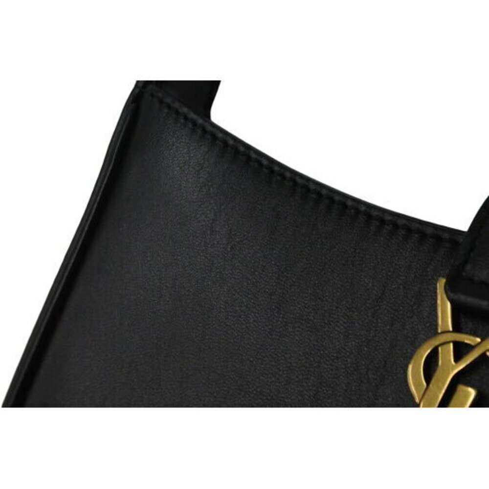 SAINT LAURENT Hobo Shoulder Leather Bag Black Gold - Picture 7 of 8